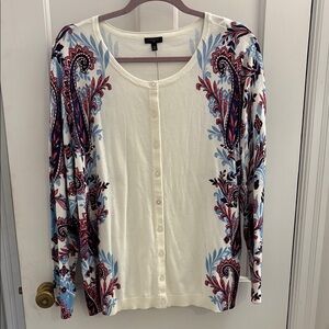 NWT Talbots Floral Paisley Cardigan